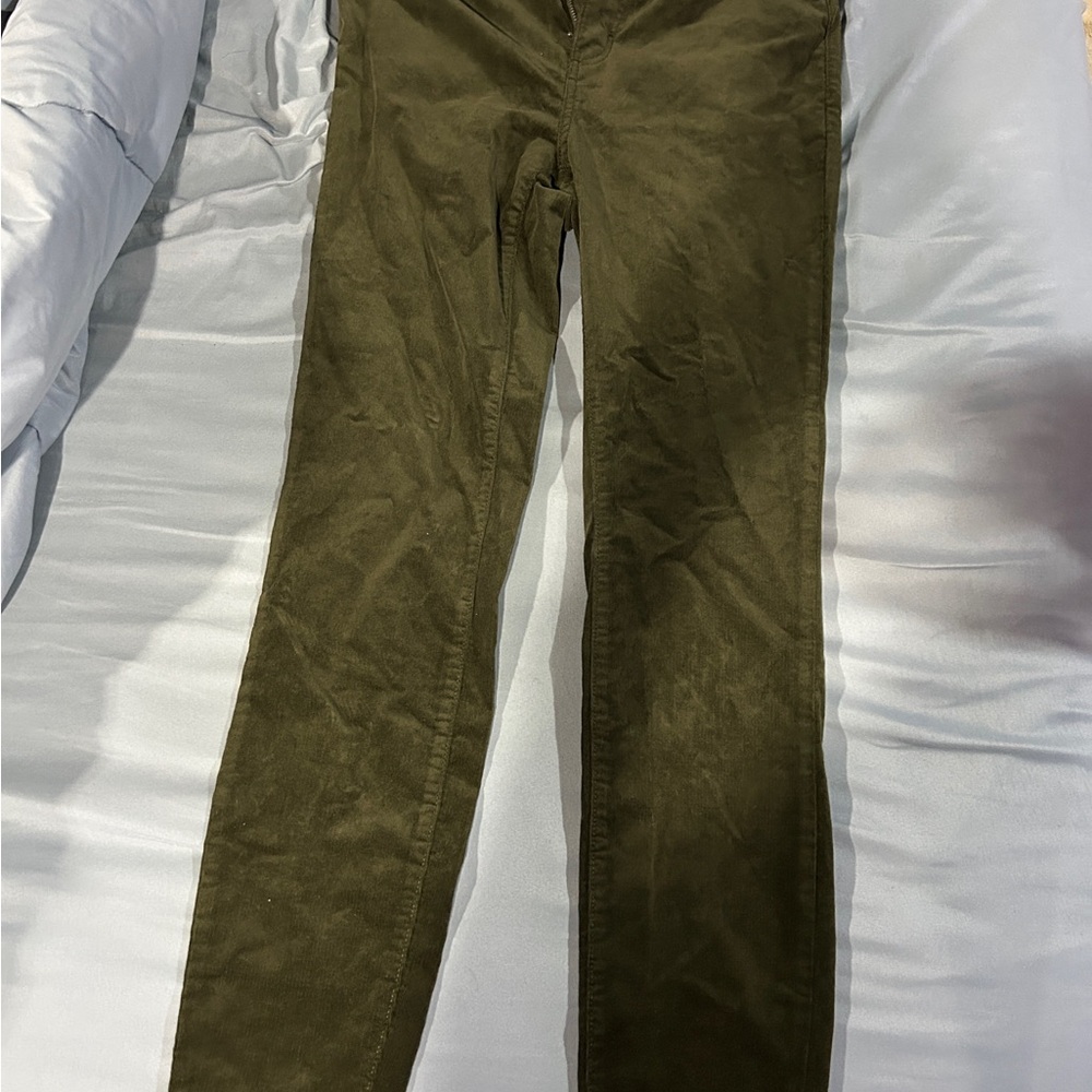 Olive Green Women's Corduroy Jeans